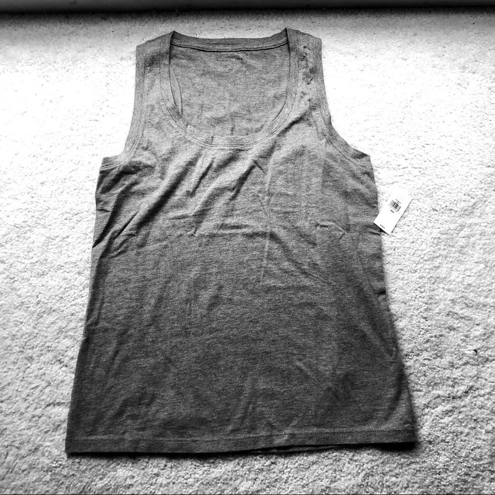New w/Tags Banana Republic Heather Grey Supima Cotton Racer Back Tank, Sz XXS